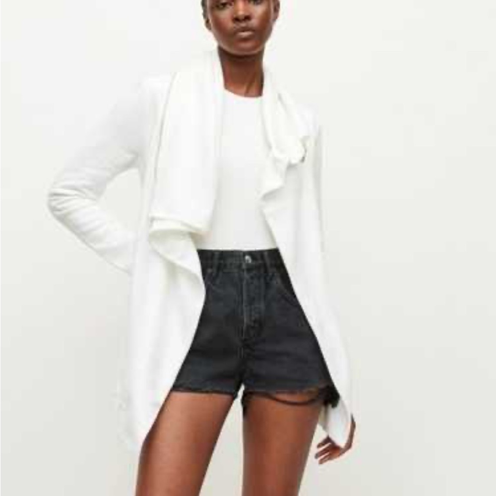 All Saints Dahlia Women's White Open Front‎ Sweater Size Large